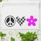 Linge De Cuisine Amour et fleurs de paix (Plié)