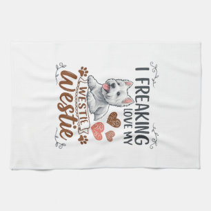 Linge De Cuisine Amour fou pour les cœurs et les pattes de chien We