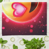 Linge De Cuisine Amour Frappé Coeurs Emoji (Plié)