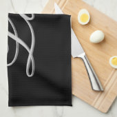 Linge De Cuisine Amour Gris Noir Sophistiqué (Quart Plié)