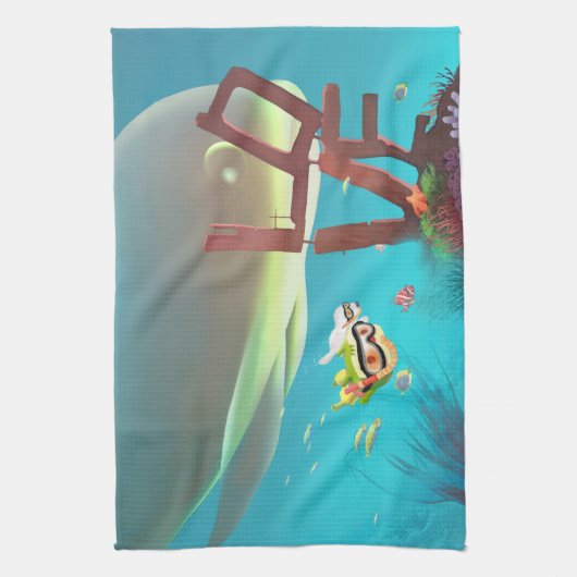 Linge De Cuisine Amour sous-marin (Vertical)