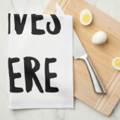 Linge De Cuisine Amour Vit Ici Monogramme Blanc (Quart Plié)