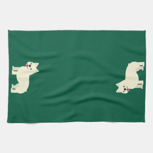 Linge De Cuisine Amoureux de Frenchie Vert
