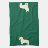 Linge De Cuisine Amoureux de Frenchie Vert (Vertical)