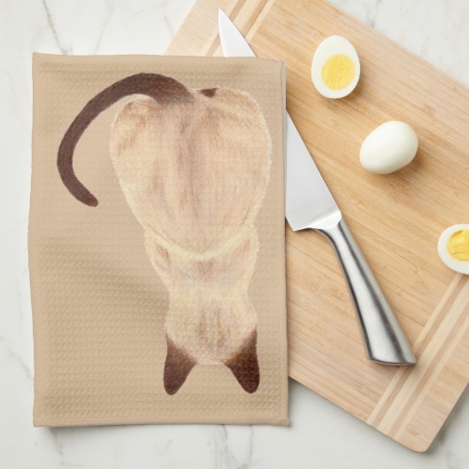 Linge De Cuisine Amoureux des chats siamois Kitty de Sasha semblant (Quart Plié)