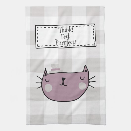 Linge De Cuisine Amoureux des chats Whimsical Purrfect Buffalo Plai (Vertical)