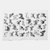 Linge De Cuisine Amoureux des chiens noir et blanc (Horizontal)