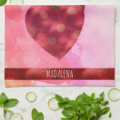 Linge De Cuisine Amoureux des chiens rose Valentine Cadeau Brown Da (Plié)