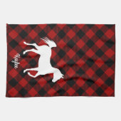 Linge De Cuisine Amoureux du cheval de Buffalo Plaid (Horizontal)