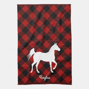 Linge De Cuisine Amoureux du cheval de Buffalo Plaid