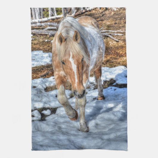 Linge De Cuisine Amoureux Palomino Peinture Ranch Cheval Animal-amo (Vertical)