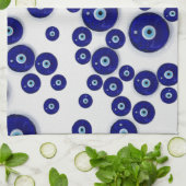 Linge De Cuisine Amulette en verre bleue grecque d'oeil mauvais (Plié)