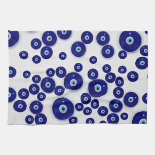 Linge De Cuisine Amulette en verre bleue grecque d'oeil mauvais