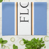 Linge De Cuisine Amusant Bleu clair Cuisine Blanc FLOUR Racing Stri (Plié)