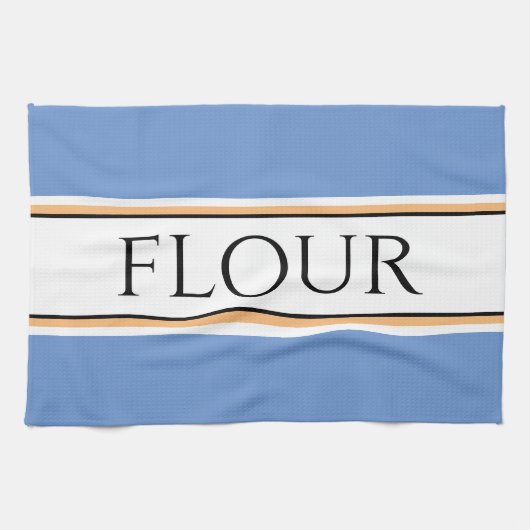 Linge De Cuisine Amusant Bleu clair Cuisine Blanc FLOUR Racing Stri (Horizontal)