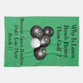 Linge De Cuisine Amusant Bowls De Pelouse Contre Golf Design, Servi (Horizontal)