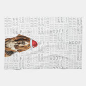 Linge De Cuisine Amusant chien de vacances Basset Hound Noël (Horizontal)