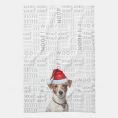 Linge De Cuisine Amusant chien de vacances Jack Russell Noël (Vertical)