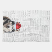 Linge De Cuisine Amusant chien de vacances Sibérie Husky Noël (Horizontal)
