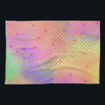 Linge De Cuisine Amusant coloré Ombre Pastel Mermaid Motif<br><div class="desc">Cool Pastel Pink,  violet,  Turquoise et orange Ombre Mermaid avec Motif Gold Foil. Cette empreinte amusante de sirène est parfaite pour un cadeau d'anniversaire sous la mer de sirène.</div>