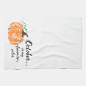 Linge De Cuisine Amusant Cute Orange Octobre Citrouille Automne Ser (Horizontal)