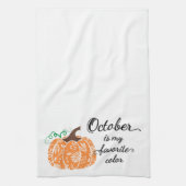 Linge De Cuisine Amusant Cute Orange Octobre Citrouille Automne Ser (Vertical)