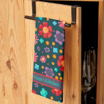 Linge De Cuisine Amusant Joyeux Colorful Floral Personnalisé Nom él<br><div class="desc">Chic Personnalisé motif floral moderne serviette de cuisine moderne. Ces serviettes de cuisine colorées sont parfaites pour ajouter une pop de couleur à votre cuisine. Faites-les uniquement à vous en ajoutant votre nom ou votre devis préféré. Que vous soyez un chef chevronné ou un aspirant cuisinier, ces serviettes sont le...</div>