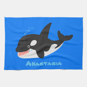 Linge De Cuisine Amusante baleine orque mignonne dessin animé