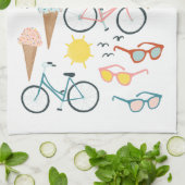 Linge De Cuisine Amusants dans les vélos solaires glace crème servi (Plié)