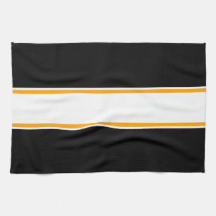 Linge De Cuisine Amusants Sporty les années 70 Orange Blanc Black R