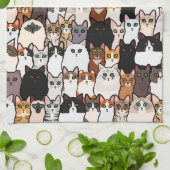 Linge De Cuisine Amusez tant de chats et de chatons Collage (Plié)