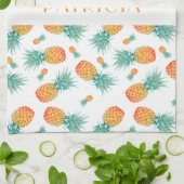Linge De Cuisine Ananas à monogramme motif fruit (Plié)