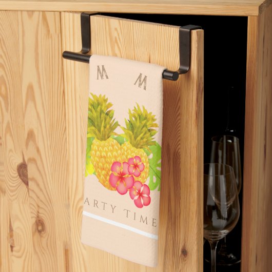 Linge De Cuisine Ananas Chic Beige (Pliage en tiers)