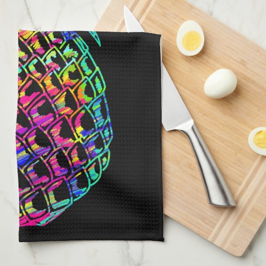 Linge De Cuisine Ananas coloré (Quart Plié)