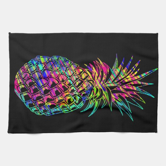 Linge De Cuisine Ananas coloré (Horizontal)