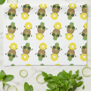 Linge De Cuisine Ananas cool Dude Rolling sur une anneaux d'ananas