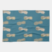 Linge De Cuisine Ananas en verre d'or (Horizontal)