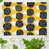 Linge De Cuisine Ananas noir (Plié)