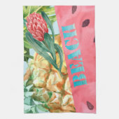 Linge De Cuisine Ananas Pastèque Hibiscus Feuilles de Palmier Cool (Vertical)