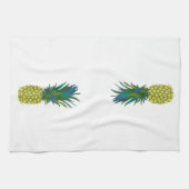Linge De Cuisine Ananas tropical aux Feuilles bleus et verts (Horizontal)