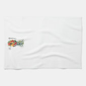 Linge De Cuisine Ananas Tropical Hawaii avec fleurs, Nom de famille (Horizontal)