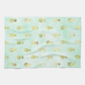 Linge De Cuisine Ananas Tropical Mint Gold (Horizontal)