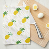 Linge De Cuisine Ananas tropicaux d'or (Quart Plié)