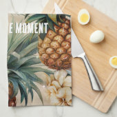 Linge De Cuisine Ananas Tropicaux Floral (Quart Plié)