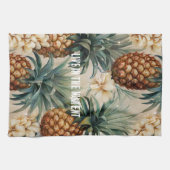 Linge De Cuisine Ananas Tropicaux Floral (Horizontal)
