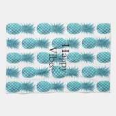 Linge De Cuisine Ananas tropicaux Turquoise Aqua (Horizontal)