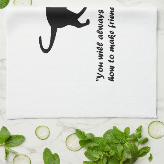 Linge De Cuisine Ancien proverbe de chat (Plié)