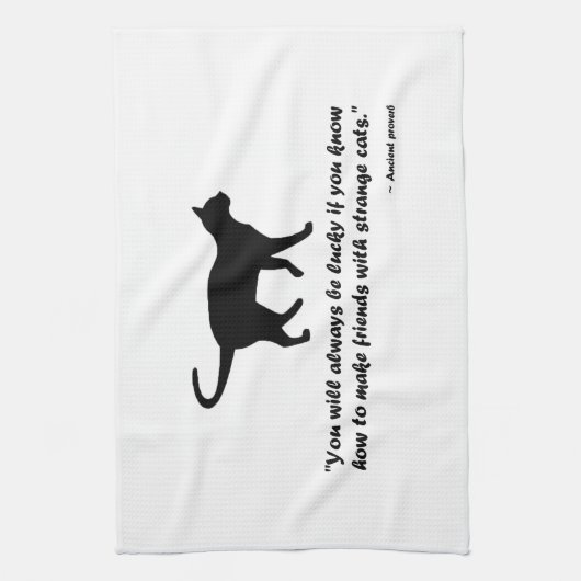 Linge De Cuisine Ancien proverbe de chat (Vertical)