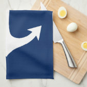 Linge De Cuisine ancre blanche sur bleu marine (Quart Plié)