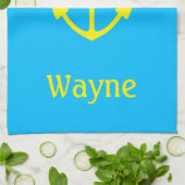 Linge De Cuisine Ancre de voile Bateau bleu (nom) Jaune (Plié)